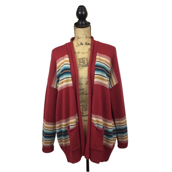 Pendleton USA Aztec Wool Blend Open Cardigan - Picture 2 of 11
